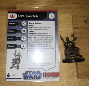 Star Wars Miniatures Imperial Entanglements C-3PO, Ewok Deity 02/40 VR con tarjeta - Imagen 1 de 1