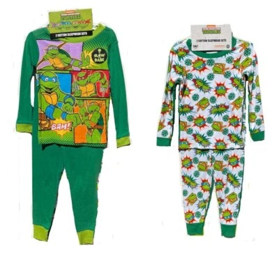 Juego de 2 pijamas de manga larga de algodón para niños Nickelodeon talla 4T Foto 1 de 3