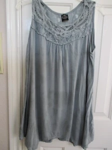 Calstyle Damen Batik Tank Top Boho Dusty Green Größe L - Bild 1 von 6