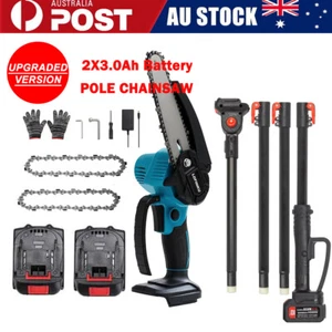 18V Cordless 6" Pole Chainsaw Tree Pruner Tool Telescopic Battearry Chger 2 In 1 - Picture 1 of 10