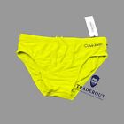 Calvin Klein CK  Men citrus yellow solid logo swim Brief Swimwear size S M L 