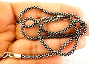 Balinese Oxidized 16" 925 Popcorn Sterling Silver Chain Necklace - Picture 1 of 2