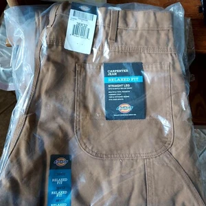 Dickies Rust Carpenter Jeans Relaxed Fit Straight Leg 38x32 New in Bag - Picture 1 of 6
