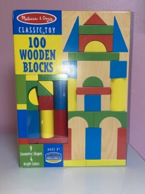 Melissa & Doug Toy Wooden Building Blocks - 100pc New - Image 1 of 4