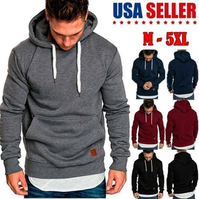 Men Hoodie Sweatshirt New Casual Solid Long Sleeve Mens Hoodies Slim Z –  Selvence