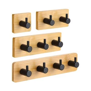 4 Pack Wood Wall Hooks Coat Hooks Wall Mounted Rustic Wooden Hooks Hanging Ba... - Picture 1 of 6