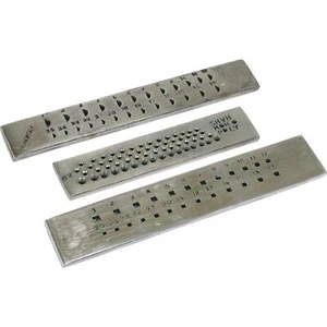 Kit d'outils de façonnage de plaque de tirage de fil 3 plaques de dessin carrées, rondes et 1/2 rondes bijoutiers - Photo 1/12