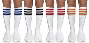 Boys' Girls Unisex Stripe Assorted Knee High Tube Socks 4 Pack Classic Assort... - Picture 1 of 4