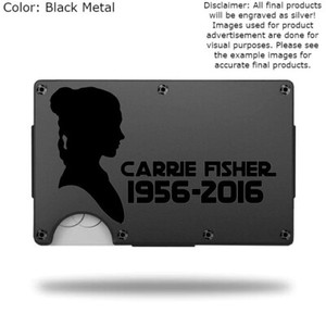 Custom CARRIE FISHER Laser Engraved Wallet - Pick A Wallet Color