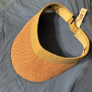 NEW Tahari Wide Brim Sun Visor Hat pink Khaki Tan Brown One Size Fits Most OSFM - Picture 1 of 7