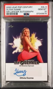 Olivia Livvy Dunne 2022 Leaf Pop Century Influencer Auto Autograph /1127 PSA 10 - Picture 1 of 2