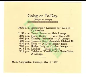 May 4, 1937 M.S. Kungsholm "Going on To-Day" - Picture 1 of 1
