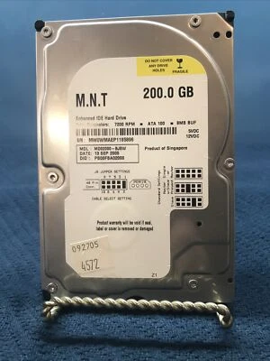 M.N.T. Western Digital Enhanced IDE Hard MD02000-BJBW 200GB 7200 RPM 9-2005 - Image 1 of 4