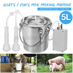 5L Stainless Steel Electric Milking Machine Cow Cattle Milker Device 110 *u