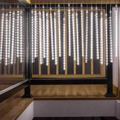 50cm LED Meteor Shower Lights Falling Rain Icicle Party Fairy Lights 8-32 Tubes - Image 1 of 4