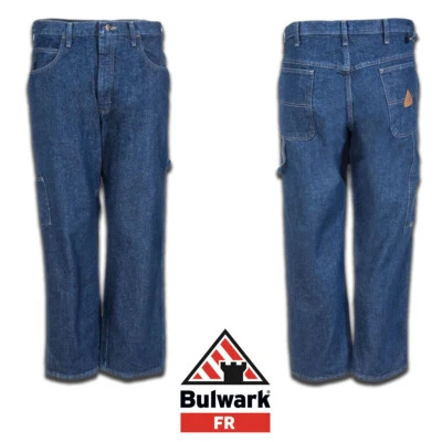 Bulwark FR Jeans Prewash Dungarees Flame Resistant Work Uniform Clothes PEJ8DW - Image 1 of 4