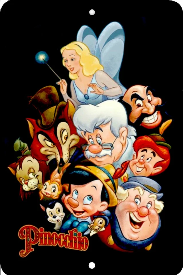 Пиноккио, классический фильм, день рождения, домашний знак, домашний декор металлический алюминий, США - Изображение 1 из 1