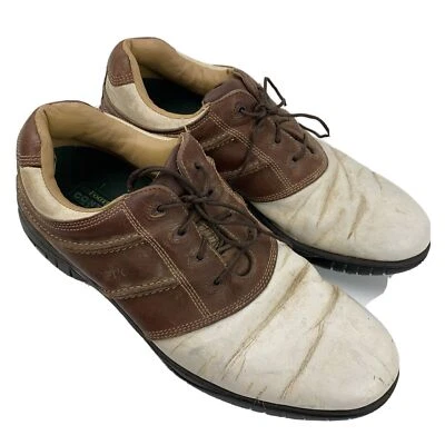 Zapatos de golf FootJoy Contour Series para hombre talla 10,5 M cuero blanco marrón 54246 Foto 1 de 4