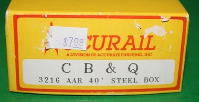 Accurail 4100-series assembled kit CB&Q 207668 single-sheathed box car MOWorange - Image 1 of 4