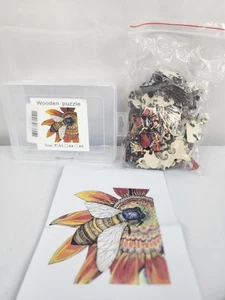 Whimsy shaped WOODEN PUZZLE A3 Bee & flower design special shapes - Picture 1 of 2