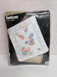 Janlynn Cross Stitch Baby Crib Quilt Fly Away Bunny 34"x43" - Picture 1 of 11