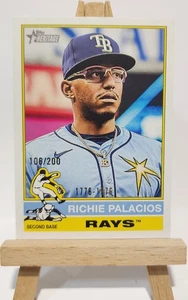 2025 Topps Heritage Bicentennial /200 SP Richie Palacios 185 Tampa Rays - Bild 1 von 8