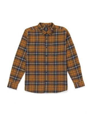 Volcom Men's Caden Plaid Classic Fit Flannel Shirt Chestnut Brown, Medium - Image 1 of 4