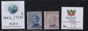 WC1_27536_Q. AEGEAN COL.: GENERAL. 1911 commemorative set. Sc. 1-2. MLH - Picture 1 of 1
