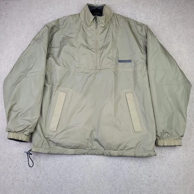 Antigua Chaqueta Azul Marino Para Hombre Grande 1/4 Cremallera Gris Pullover Rompevientos Reversible Vellón Foto 1 de 4