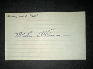 ORIOLES 1967: Mike Adamson, firmado 3x5 (JS), fallecido 2022 - Imagen 1 de 1