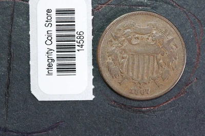 1867 Two Cent Piece. "Double Die", Affordable Collectible Coin, Store#14586 - Image 1 of 2