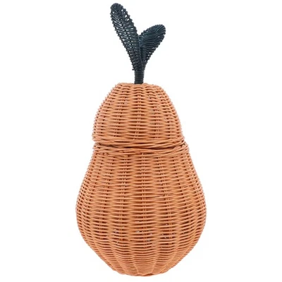  Cestino Vimini Con Coperchio Organizzatore Del Portaoggetti Artigianale - Immagine 1 di 4