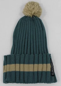 Elm Cuff Pom Knit Beanie One Size Fits Most O/S Blue and Brown New - Picture 1 of 1