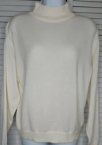 Pendleton Women's Classic Winter White Mock Neck Sweater Cotton USA Made Sz: PL - Picture 1 of 7