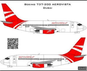 Calcomanía BS modelos Boeing 737-200 Aerovista 1\144 - Imagen 1 de 2