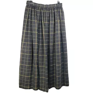 Vintage Emporio Armani Antinea SRL 100%Wool Plaid Maxi Skirt size 46 12 EUC - Picture 1 of 6
