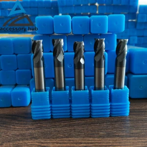 5x 4Flute 3/8" x 9/16" x 2-1/2" Double End Solid Carbide End Mill - TiALN - U.S - Picture 1 of 11