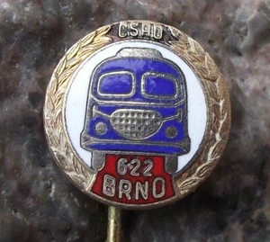 Antique Czech City of Brno CSAD Route 622 Skoda Bus State Transport Pin Badge - Picture 1 of 5