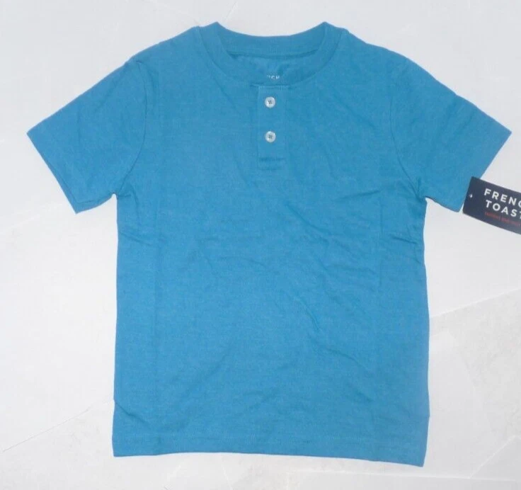 NUEVA TOSTADA FRANCESA Henley Camisa Informal Niños 6 Azul Nueva con Etiquetas Foto 1 de 1
