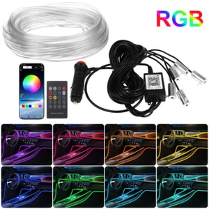 5-In-1 RGB LED Interior Strip Light Car Atmosphere Ambient Lighting APP Control - Picture 1 of 17