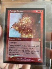MTG Magic Savage Firecat Foil Holo Odyssey 218/350 Rare Red PSA - NM
