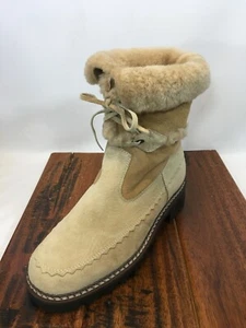 Blondo Shearling Boots Womens 10 B Biege Brown Sheep Tall Winter  - Picture 1 of 12