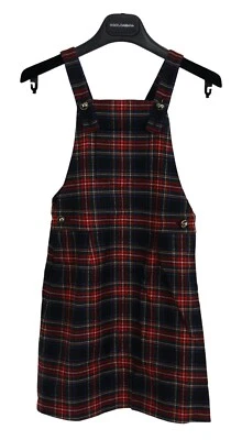 DOLCE & GABBANA Kids Dress Multicolor Wool Checkered Pinafore s.Tag 8 years $470 - Image 1 of 4