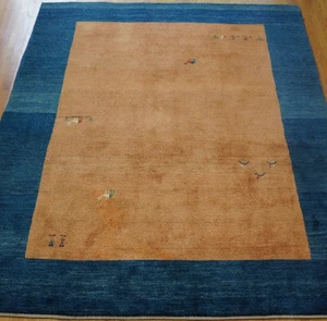 7'4" x 9'8" Gorgeous Gabbehh Hand Knotted Wool Oriental Rug with Camels Goats - Picture 1 of 21