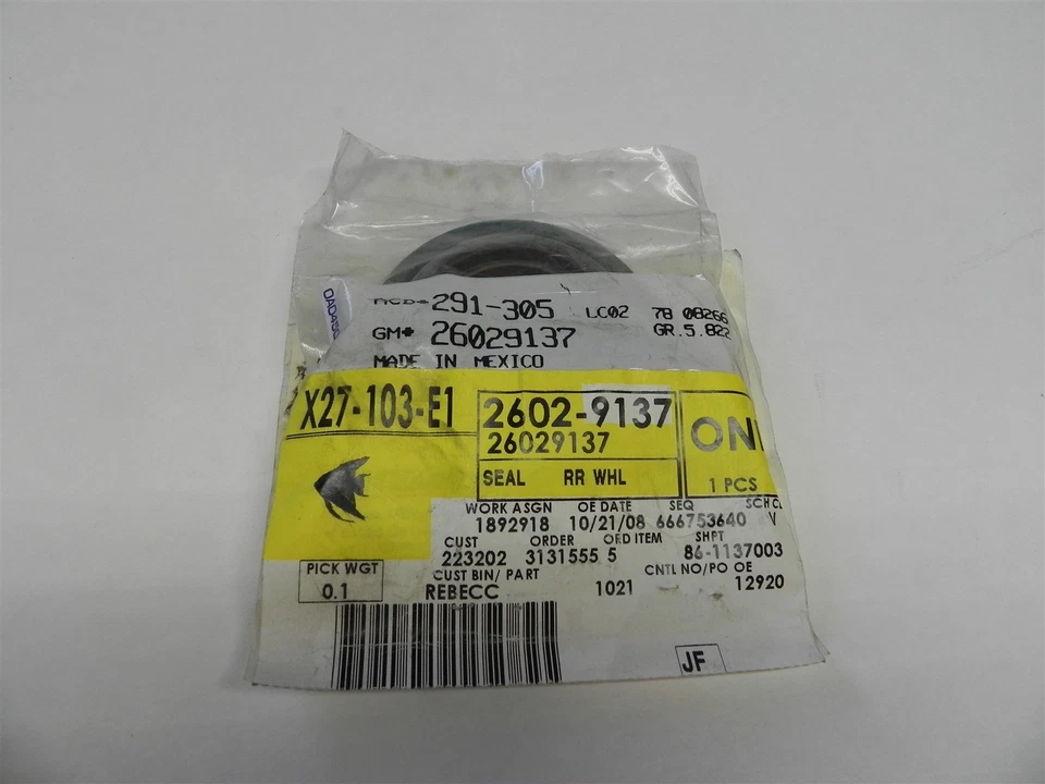 2001-2002-2003-2004-2005 NOS GM junta eje rueda trasera GM # 26029137 CHEVY BLAZER Foto 1 de 3