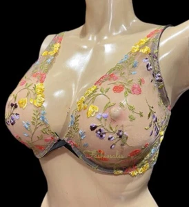 Reggiseno Victorias Secret Dream Angels sfoderato tuffo ricamato floreale multicolore - Foto 1 di 6