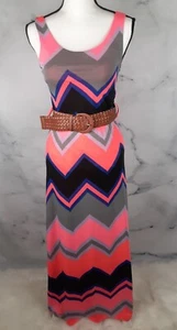 Rue 21 multicolor chevron dress with belt Size Small - Picture 1 of 9