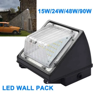 Commercial LED Wall Pack Light Fixture 15W 24W 48W Outdoor Security Area Light - Picture 1 of 12