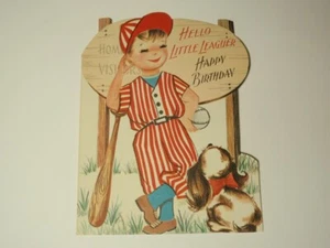 Unused Vtg Little Leaguer Baseball Boy Birthday Card by Sunshine *No Envelope* - Bild 1 von 3
