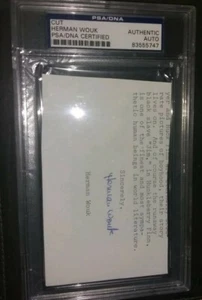 HERMAN WOUK Autograph Signature PSA DNA Certified Mentions Huckleberry Finn - Picture 1 of 5